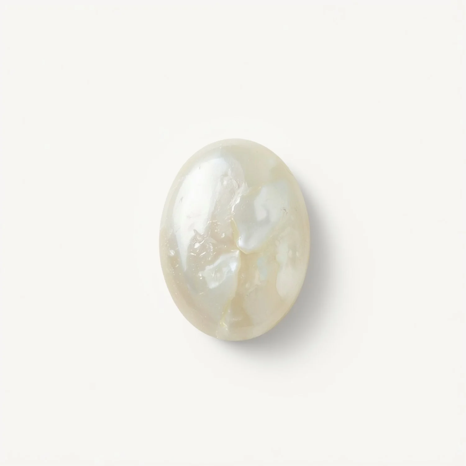 White Pearl 1PC Small 6x8 MM Oval Cabochon White Fiery Precious Gems - Image 2
