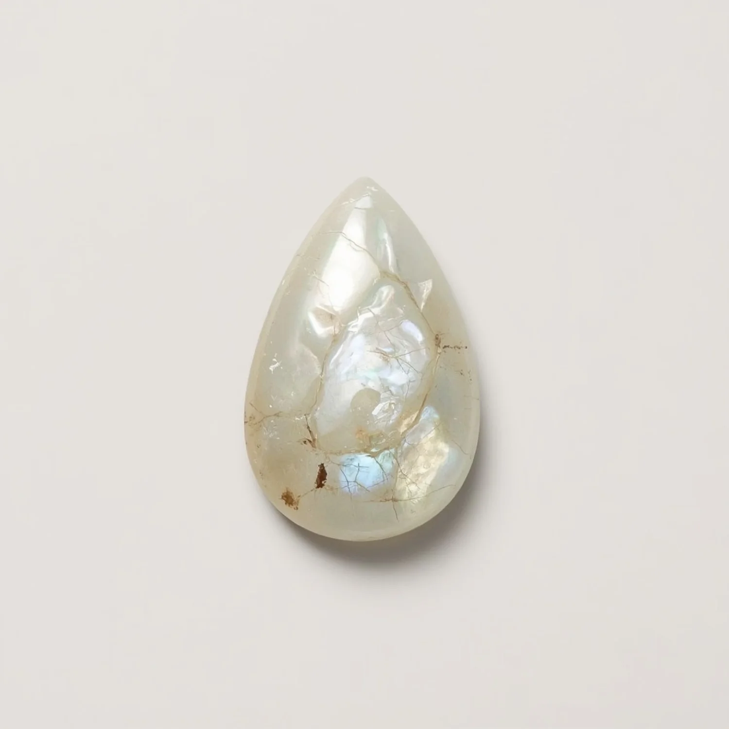 White Pearl 1PC Small 6x9 MM Pear Cabochon White Lustrous Precious Gems - Image 2