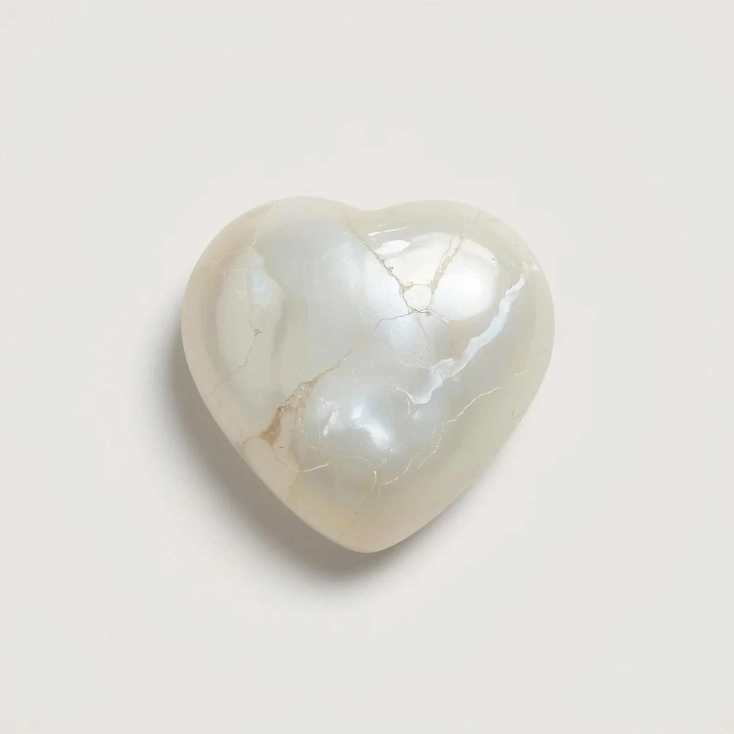 White Pearl 1PC Small 8x8 MM Heart Cabochon White Luster Precious Precious Gemstone