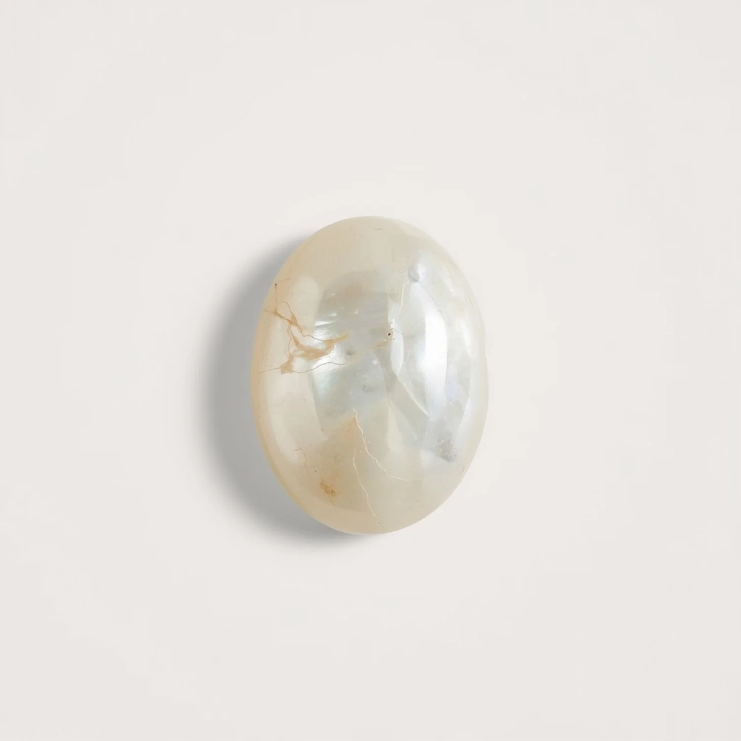 White Pearl  1PC Tiny 5x7 MM Oval Cabochon White Pure Precious Precious Gemstone - Image 2