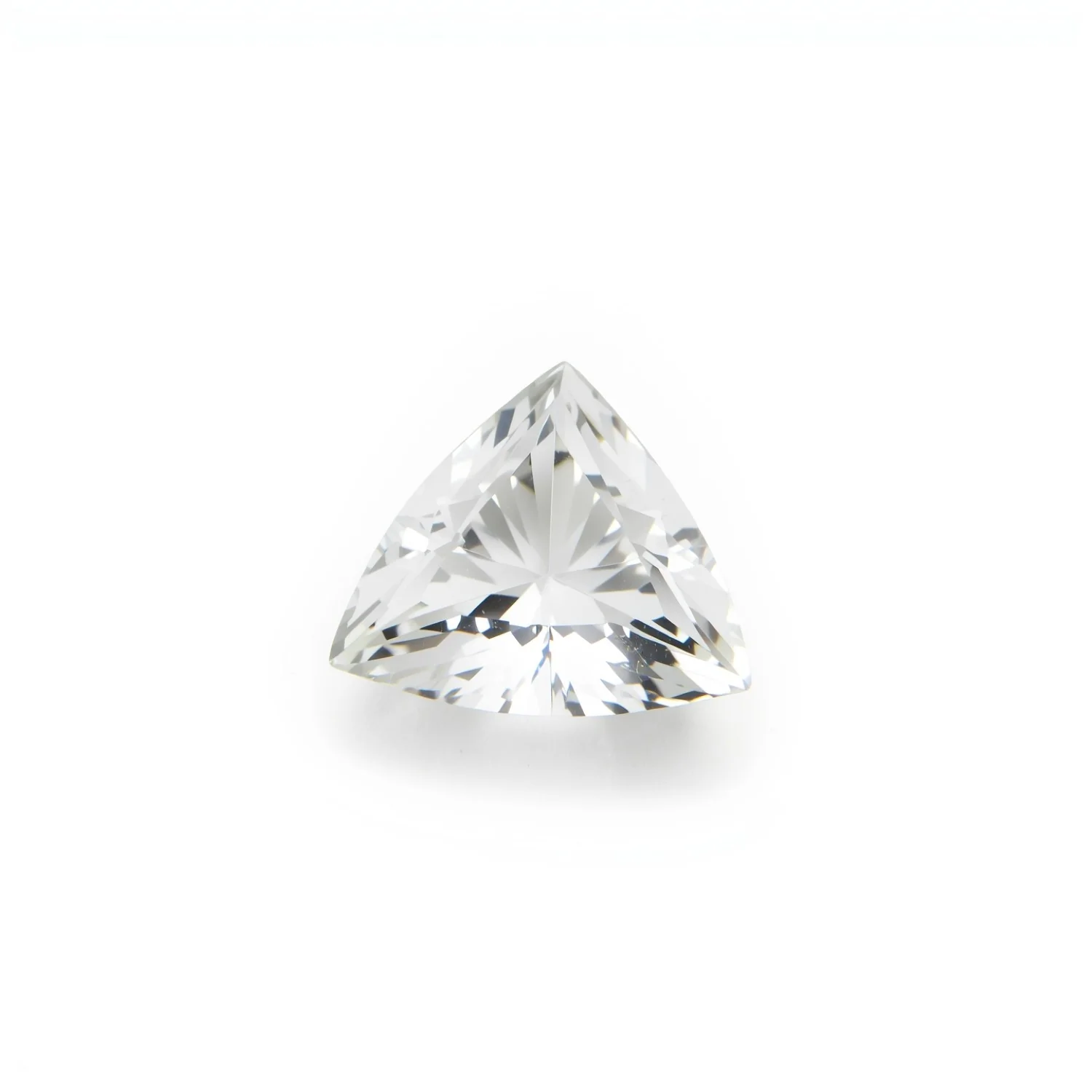 White Topaz 10PC Tiny 4x4 MM Triangle Faceted White Brilliant Semi Precious Loose Gemstones