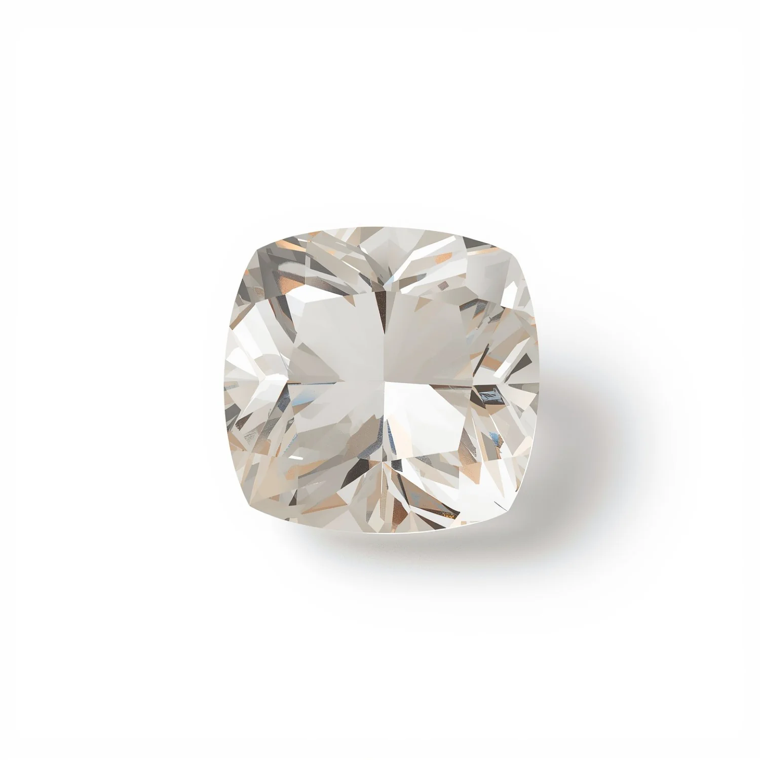 White Topaz 1PC Chunky 14x14 MM Cushion Faceted White Genuine Semi Precious Loose Gems - Image 2