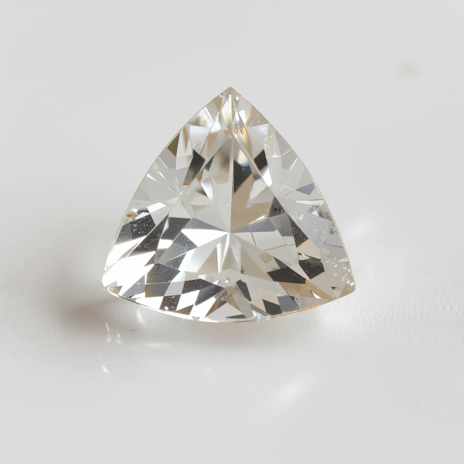 White Topaz 1PC Chunky 16x16 MM Triangle Faceted White Pure Semi Precious Loose Gemstones