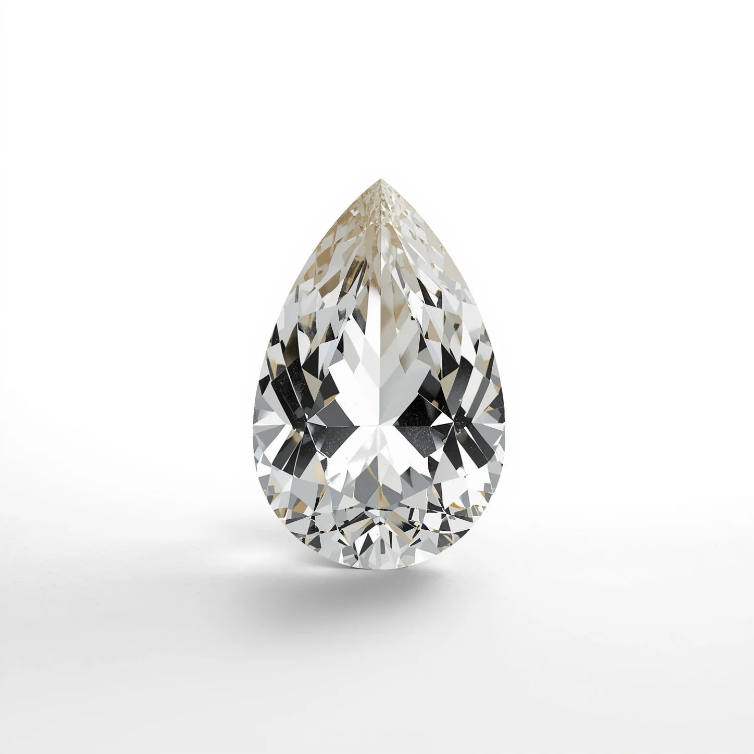 White Topaz 1PC Large 10x14 MM Pear Faceted White Fiery Semi Precious Loose Gemstone