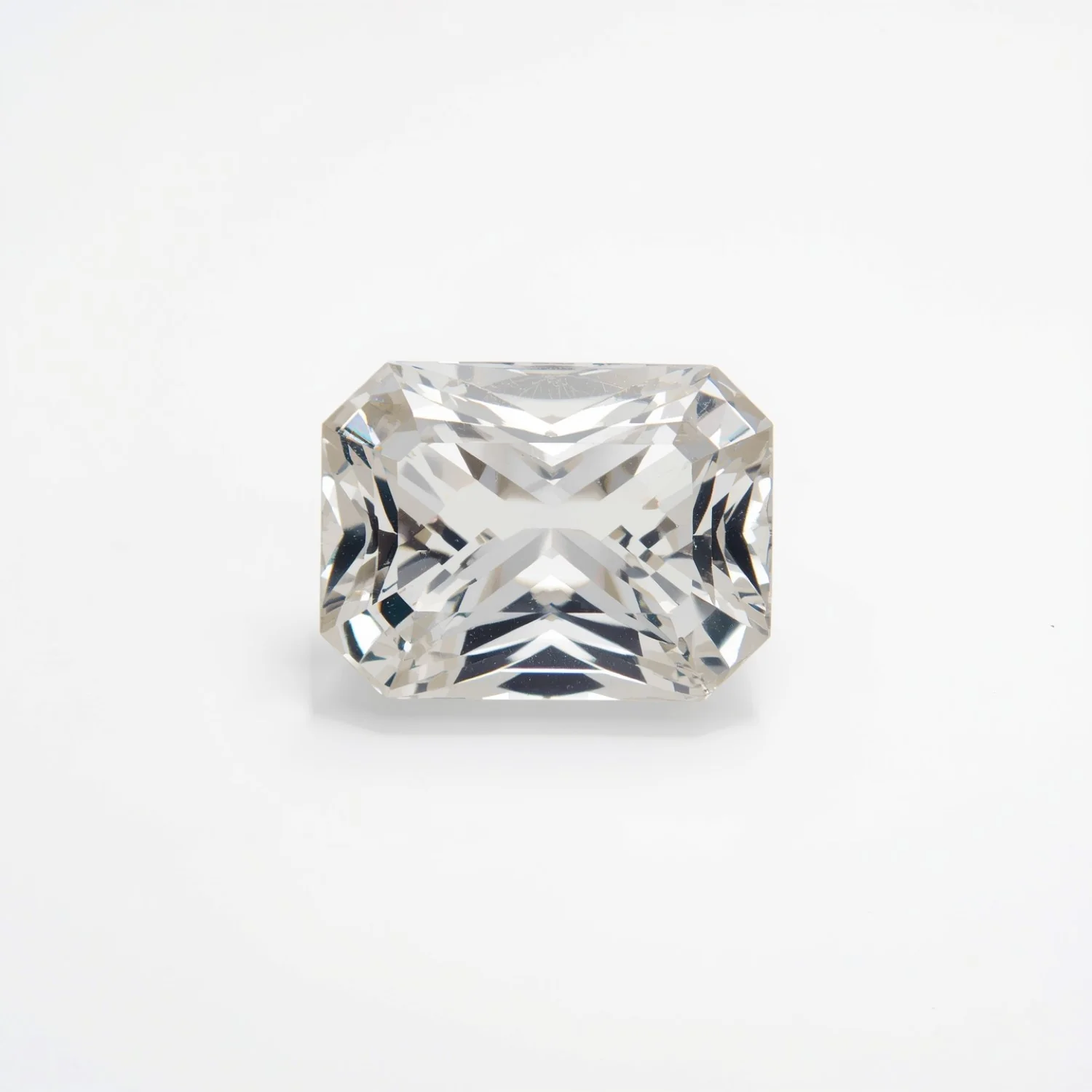 White Topaz 1PC Medium 7x10 MM Emerald Faceted White Genuine Semi Precious Loose Gemstones