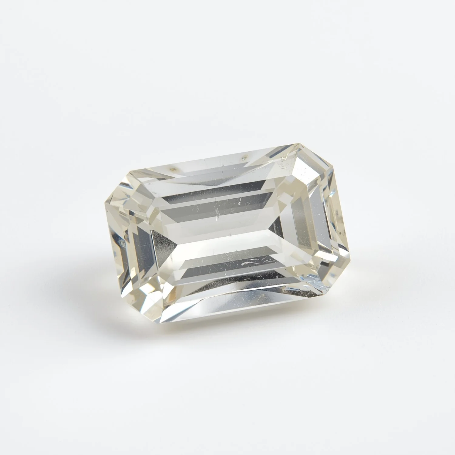 White Topaz 1PC Small 7x9 MM Emerald Faceted White Natural Semi Precious Loose Gemstone - Image 2