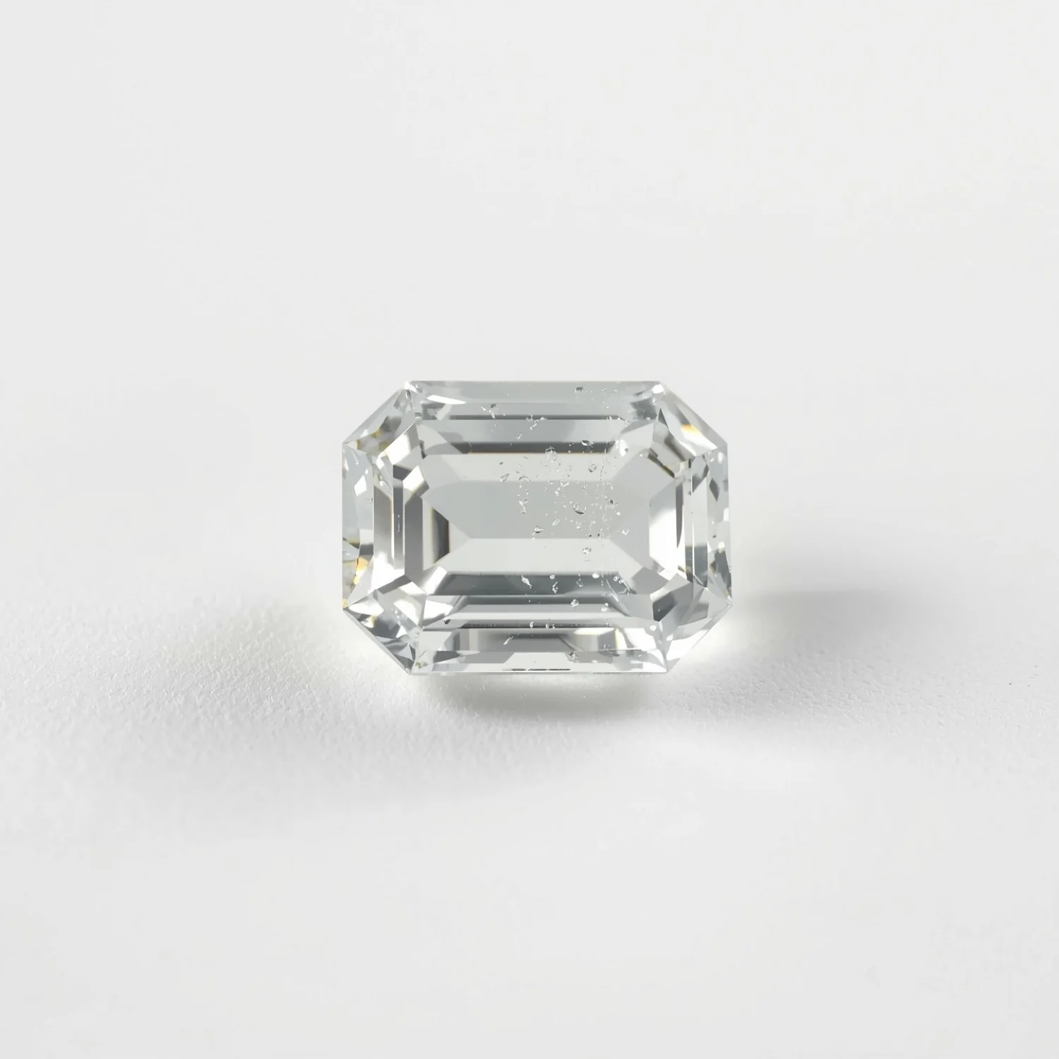 White Topaz 1PC Tiny 4x6 MM Emerald Faceted White Lustrous Semi Precious Loose Gemstone