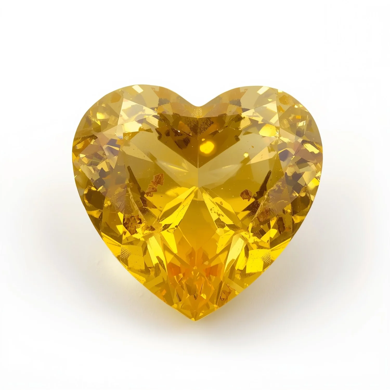 Yellow Sapphire 1PC Chunky 14x14 MM Heart Faceted Yellow Genuine Precious Loose Gemstones - Image 2