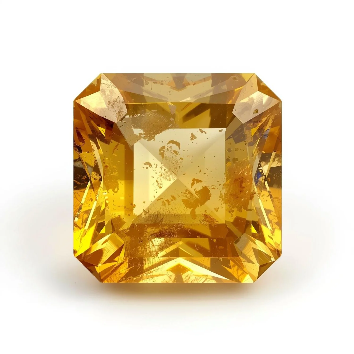 Yellow Sapphire 1PC Chunky 15x15 MM Square Faceted Yellow Superior Precious Gems - Image 2