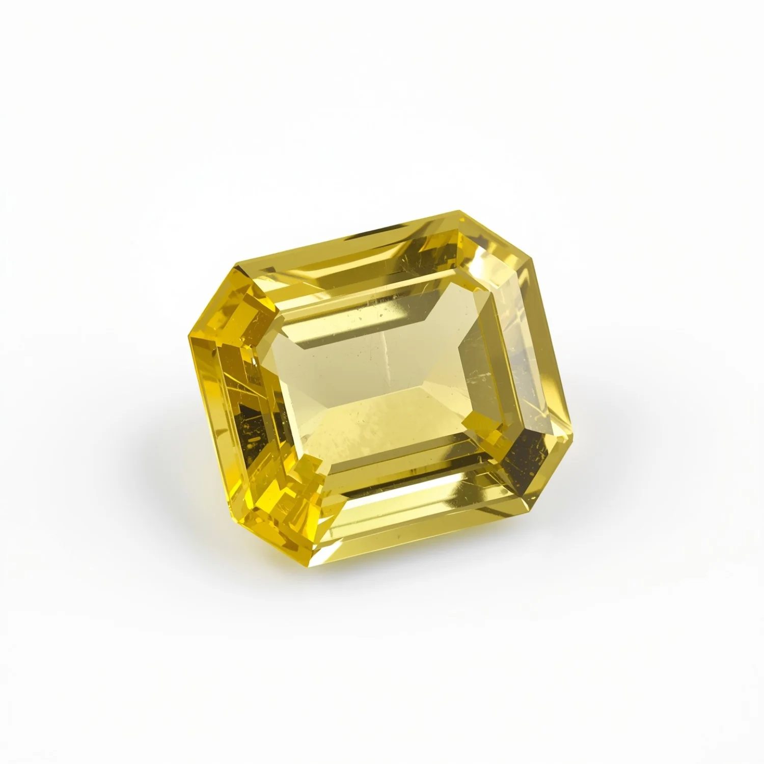 Yellow Sapphire 1PC Large 8x12 MM Emerald Faceted Yellow Brilliant Precious Loose Gems